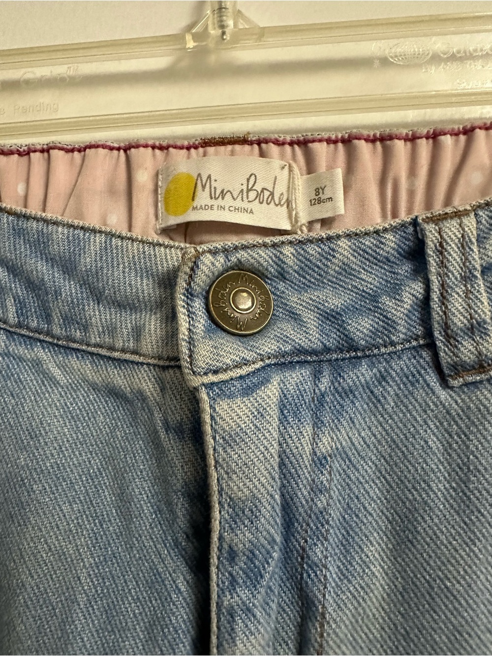 Mini Boden Embroidered Pink Flamingo Light Wash girls Jeans. Size 8. - Picture 2 of 5